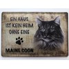 Tin Sign 20 x 30 cm Curved "Ein Haus ist