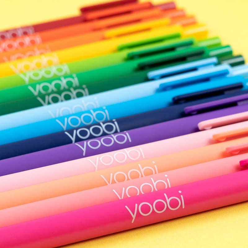 Yoobi Scented Retractable Gel Pen Set, 18 Bright Colors, Fine