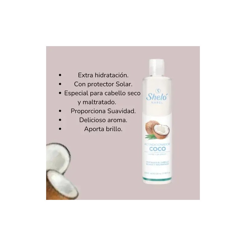 Acondicionador De Coco 530ml Hidratacion Profunda Shelo Nabe