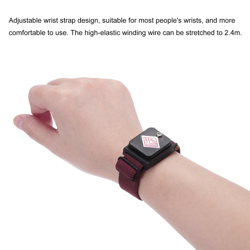 sourcing map 2pcs Anti Static Wrist Strap, ESD Antistatic Bracelet