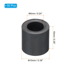 PATIKIL Ferrite Toroid Core 0.4 Inch ADx 0.2 Inch ID x 0.4 Inch H Ferrite Rings Transformer Ferrite Toroid Cores for EMI/RFI Filters Black Pack of 50