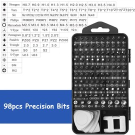 Juego de Destornilladores  Set Destornilladores Precisión 115 en 1  Kit de Herramientas Magnéticas Precision de Reparación de Bricolaje Profesional