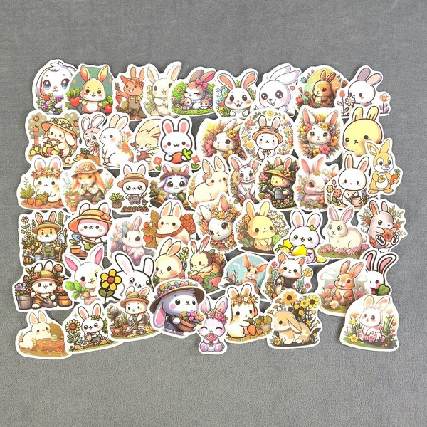 Unbranded Cute Easter Bunny Rabbit Stickers - Set of 10