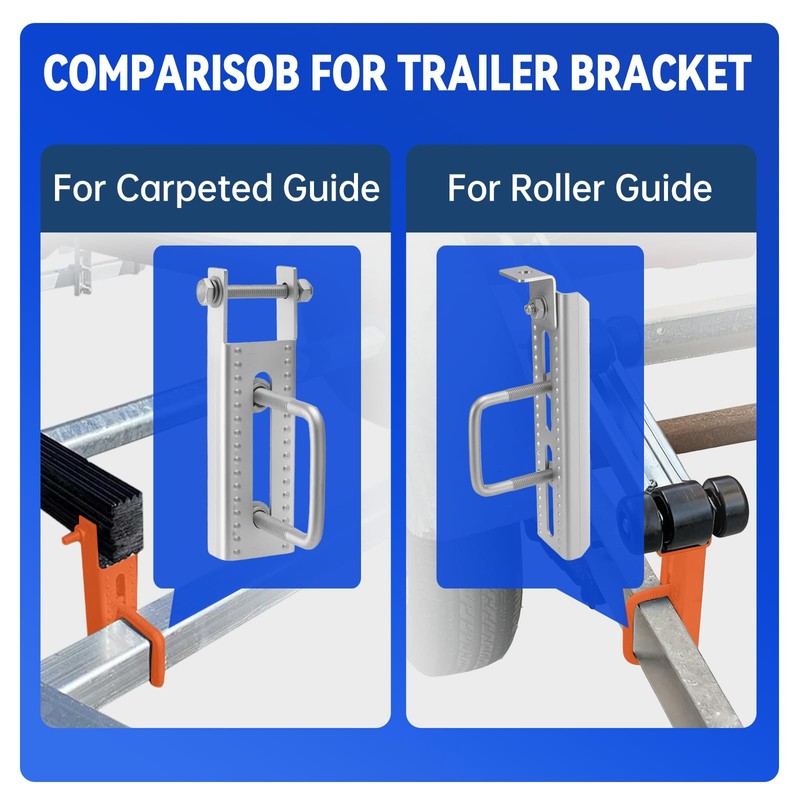 Racewill 8" Boat Trailer Vertical Bunk Bracket for Carpeted Guide