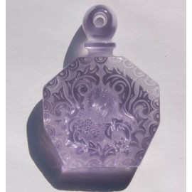 Vintage Soft Purple Etched Faux Perfume Lucite Bottle Pendant pnd064B