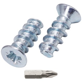 SKIR'CO (Pack of 50) Zinc Plated Euro Screws 5.0 x 13mm Drawer Rail Screws Flat Countersunk Hinge Screws