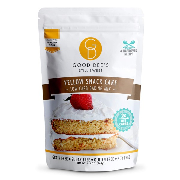 Good Dee’s Yellow Snack Cake Mix- Low carb, Sugar free, gluten free, grain free, Atkins friendly, Diabetic friendly, WW friendly, 12 servings