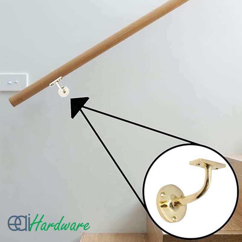 EAI Polished Brass Handrail Brackets - Pack of 2