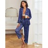 Ekouaer Womens Satin Pajama Set Classic Pattern Silky Pj Sets