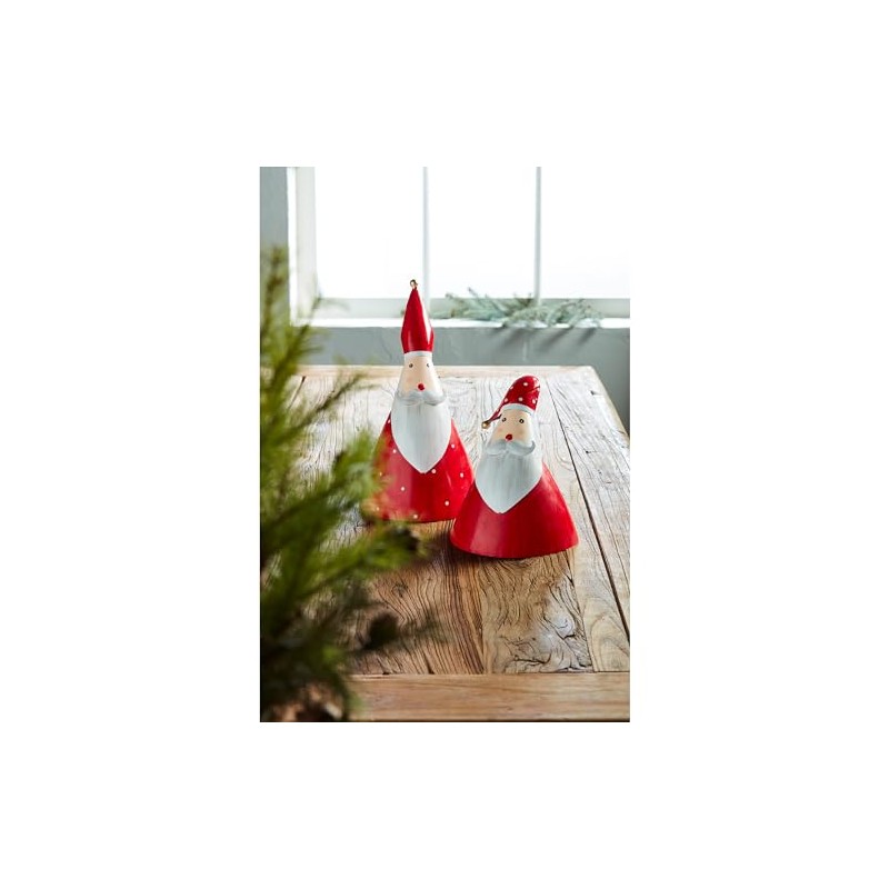 Mud Pie Sm Tin Santa Table SITTERS, RED
