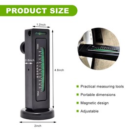 NYTKL Adjustable Magnetic Gauge Tool, Camber Castor Strut Wheel Alignment Gauge with Magnetic Base, Universal Automotive Wheel Alignment Tool for Car Truck RV Tire Repair (Black)