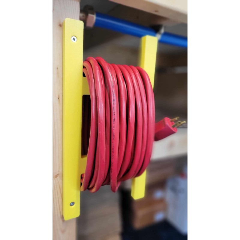 Poly Heavy Duty Extension Cord Storage Reel, Yellow Cord Organizer