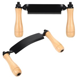 WILLBOND 2 Pcs 8 Inch Draw Shave Knife Set Draw Shave Knife Straight and Curved Woodworking Debarking Hand Tool Wood Razor Shaving Wood Barking Tool for Men(Straight, Curved)