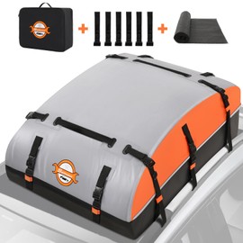 Sailnovo Car Rooftop Cargo Carrier Bag 21 Cubic, PVC Vehicle Soft-Shell Car Top Carrier for Cars with/Without Roof Rack, Waterproof Roof Bag Includes Anti-Slip Mat,10 Reinforced Straps, 6 Door Hooks
