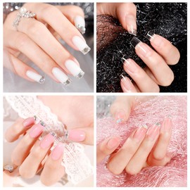 Nail Extension Gel Set Nail Strengthen Gel UV/LED Nail Lamp Nail Dryer Base Coat Top Coat with Nail Brush Nail File Nail Clip Manicure Tools
