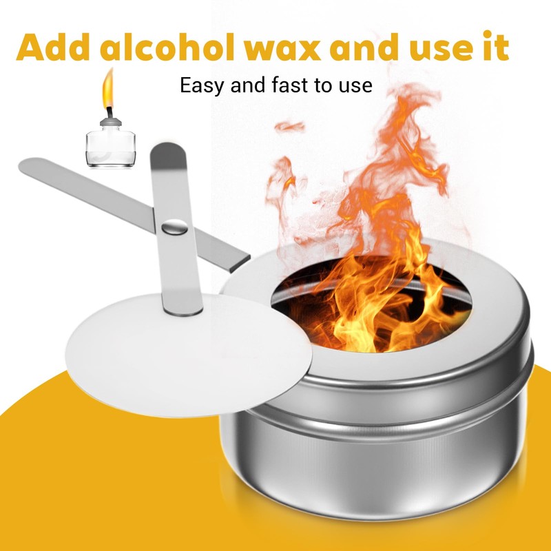 8 Pcs Stainless Steel Fuel Holder, Chafing Wick Fuel Holder
