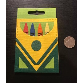 HANDMADE Die Cut / 1 Crayon Box Scrapbook / Card Embellishment