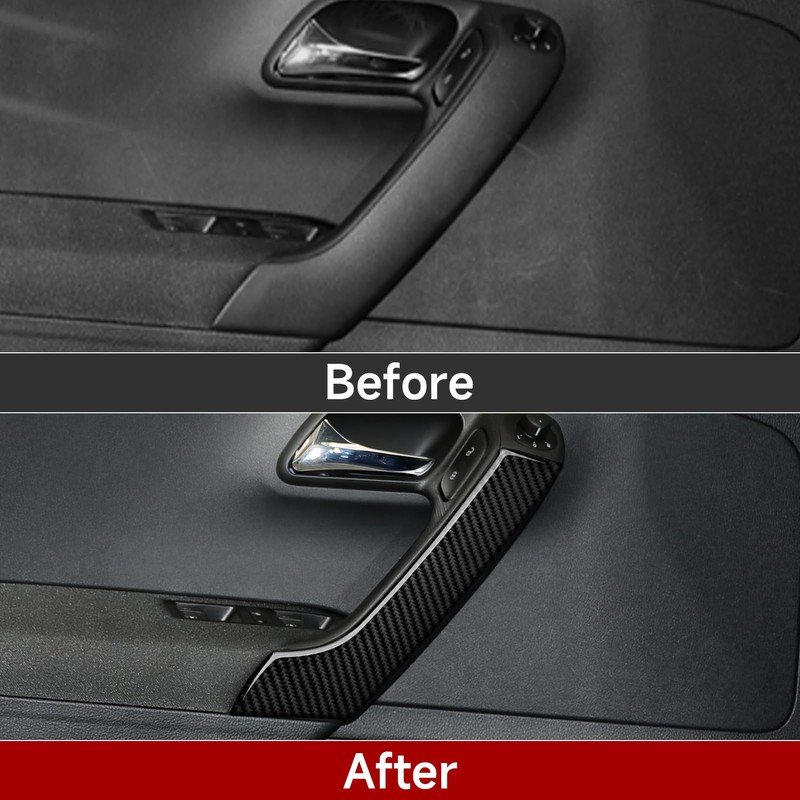 2 pezzi auto braccioli porta adesivi cover in fibra di