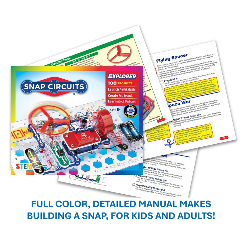 Snap Circuits Jr. SC-100 Electronics Exploration Kit, Over 100 Projects,