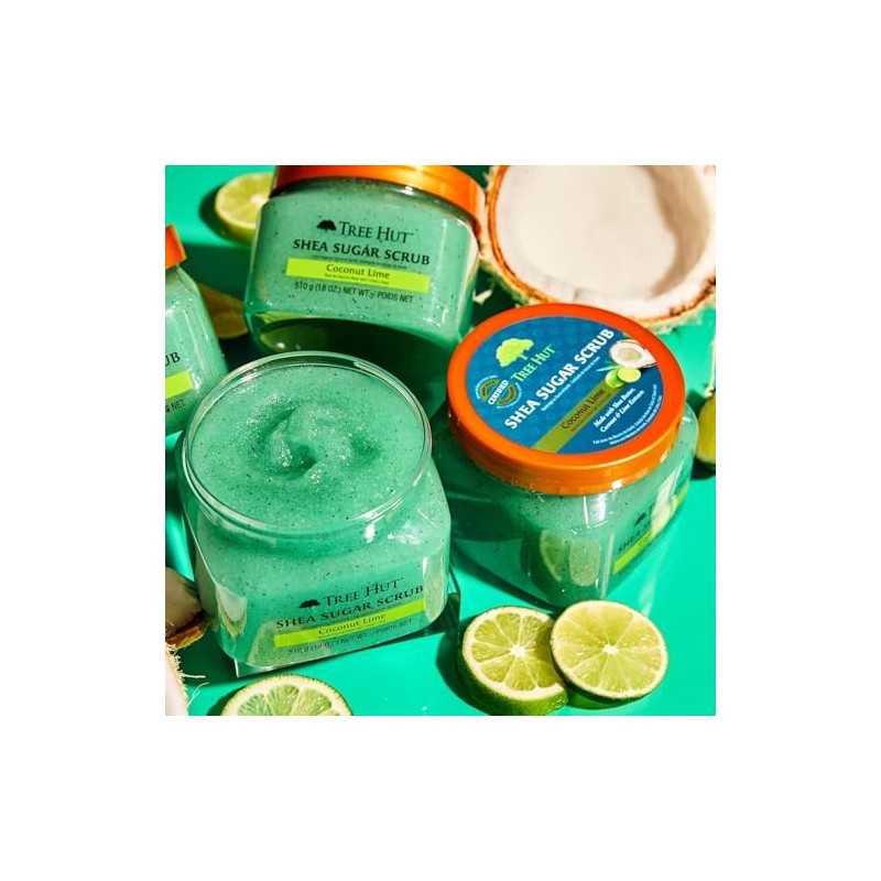 TREE HUT, Coconut Lime Shea Sugar Scrub, Exfoliante Corporal de