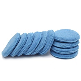 10 Esponjas Aplicadoras de Cera Azul para Coche y Tablero, Esponja de Alta Densidad sin Dejar Residuos, Adecuado para Limpieza y Pulido en Valeting