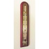 Hokco Analog Wall Thermometer Wood Mahogany Finish Brass Fahrenheit Scale