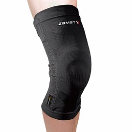 Zamst ZK-Motion Sports Knee Brace, Comfortable Knitted Fabric, Flexible Resin Support, Knee Support for Sprains on the Cross, Inner and Outer Band, Basketball, Volleyball, Football, Ski, Size (L)