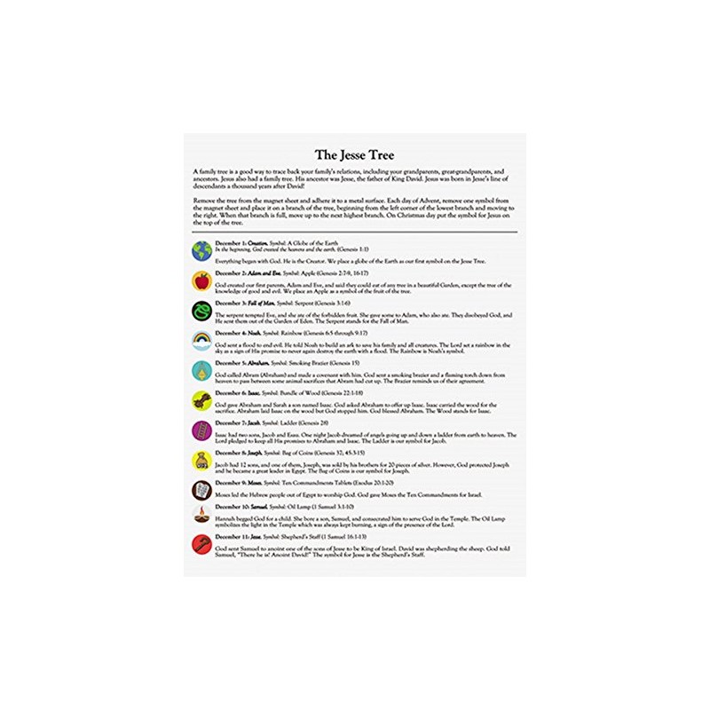 Christmas Advent Set Advent Jesse Tree Devotional Flexible Magnet Set