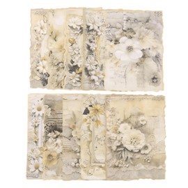 QUARKZMAN 60 Pieces Textured Scrapbook Paper Vintage Scrapbooking Paper Handmade Craft Paper for Journaling Accessories Junk Journal Art Craft Diary Decorative Paper Khaki