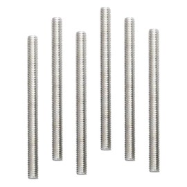 Fhioevt Pack of 6 Threaded Rods M10 x 200 mm Threaded Rod M10 Stainless Steel 304 Fully Threaded Rods 1.5 mm Pitch Threaded Rod Threaded Rod Strength Class A2-70, DIN 975 (Silver)