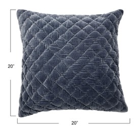 Creative Co-Op 20" Square Quilted Velvet Pillow Cover