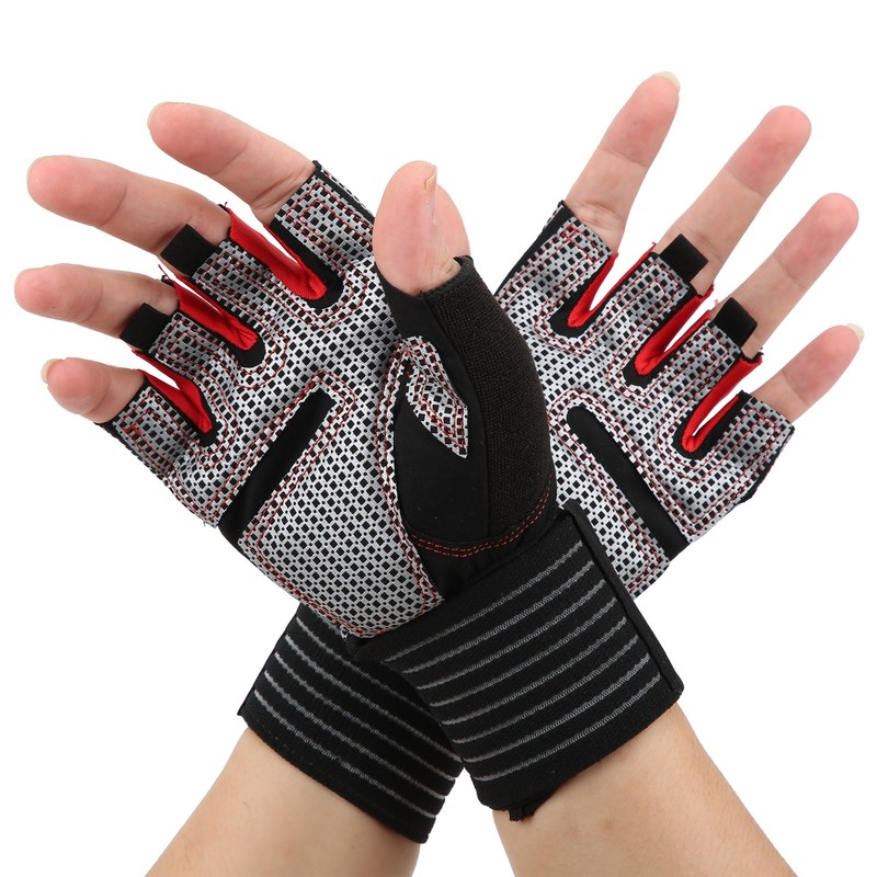 Half Finger AntiSlip Fitness Gloves Weight Lifting Sport Gloves with