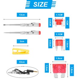 306PCS Fusibles Lámina Auto de Colores Varios Amperes, Fusibles Automotriz, Kit de Fusibles Coche con Bolígrafo de Prueba Eléctrica + Clip para Coche, Camión, SUV, Barco RV