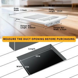10x6 Inch(Duct Opening) FanGoFast Ceiling Register Wall Vent 3-Way Steel Ventilation Sidewall Ceiling Air Vent w/Manual Adjuster for Home, Office, Bathroom, Toilet