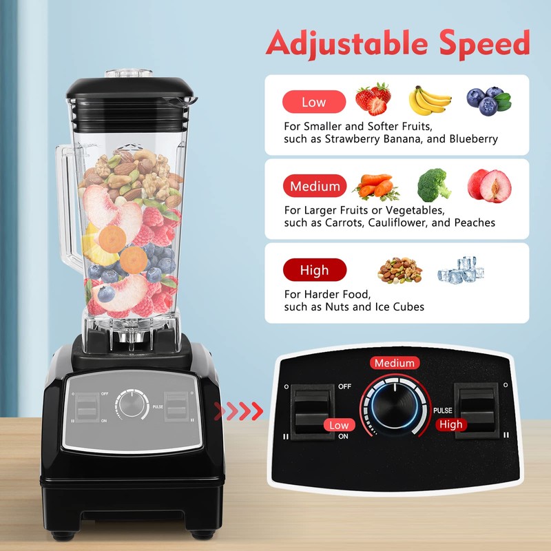 3HP 2L Commercial Blender Mixer Juicer 2200W Professional Power Blender