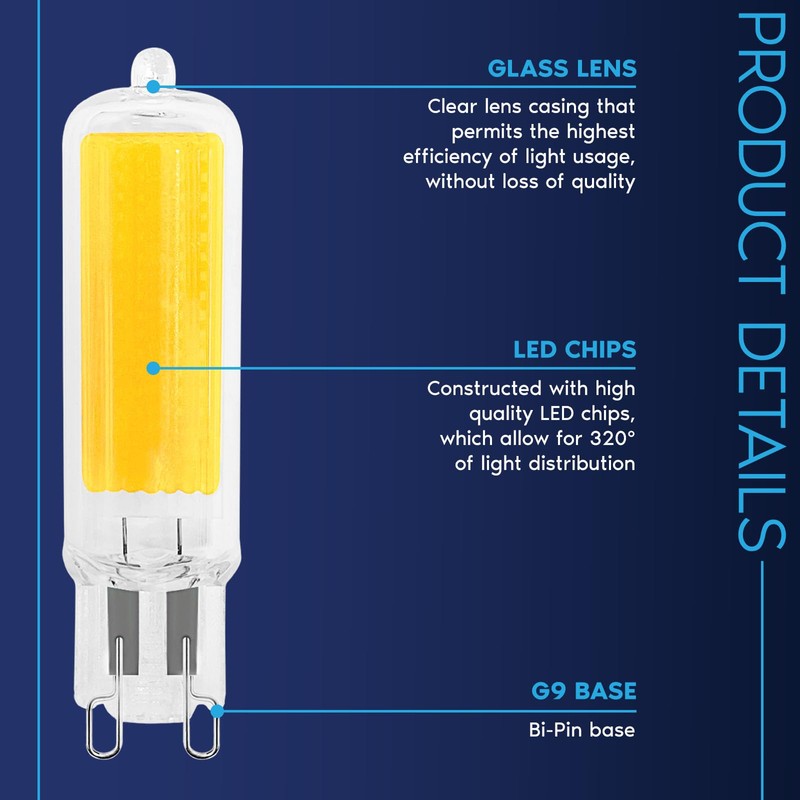 LUXRITE G9 LED Bulb Dimmable 4.5W, 50 Watt T4 G9