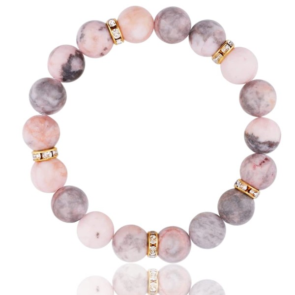 WULILONG Anti Anxiety Bracelet Pink Zebra Beads Elastic Bracelets Reiki