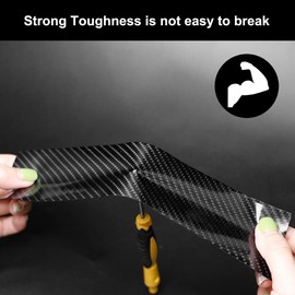 Jinsion Car Sill Protectors Strips, 5 cm x 3 m Carbon Fibre Wrap, Black Car Door Sill Protector, Protection Stickers, Carbon Fibre Tape for Door Guard/Front and Rear Bumper/Door Sill Protector