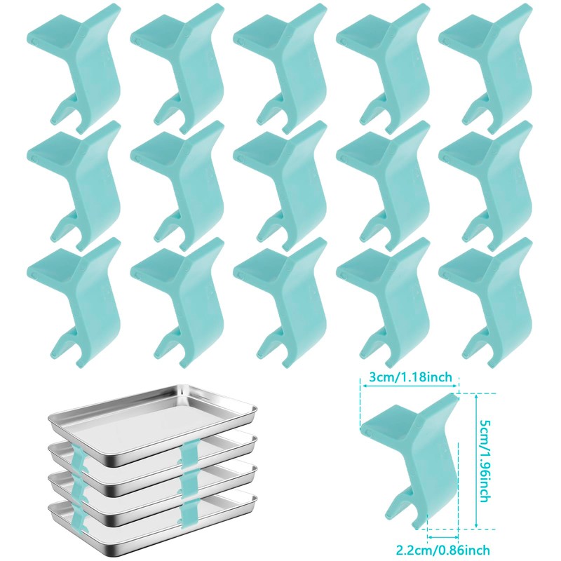FALESOUL 16Pcs Baking Sheet Stackers, Space-Saving Tray Stackers, Reusable Trays