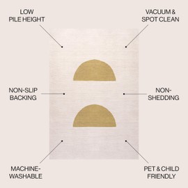 JONATHAN Y WSH112A-9 Luola Minimalist Geometric Machine-Washable Indoor Area Rug, Bohemian Scandinavian Modern Easy Cleaning,Bedroom,Kitchen,Living Room,Non Shedding, Cream/Light Green, 9 X 12