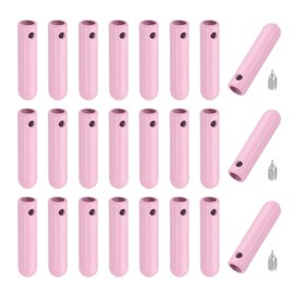 PATIKIL 24Pcs Shoelace Tips with Screw, Alloy 25mm Aglets Shoes Lace Cords End Tip Cap Replacement for DIY Clothes Strings, Pink