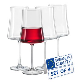 Biandeco Wine Glasses Set of 4 | 13.5oz Hand-Blown Bohemia Titanium Crystal Goblets, Lead-Free Elegant Glassware for Red & White Wine