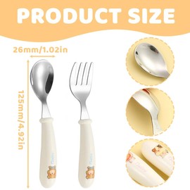 6 Stück Kinderbesteck Ab 1 Jahr, Esslernlöffel Baby, Esslernbesteck, Lernlöffel Baby, Erstickungssicher Bpa-Frei Mit Handlichen Griffen Zum Selbstständigen Essen Lernen