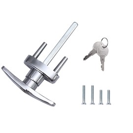 Wedelweib Garage doors T handle lock with 2 Keys and 2 set mounting bolts Replacement for Garage Door Locking T Handle Fits 1-3/8" Through 2" Thick Doors(Random Keyed)