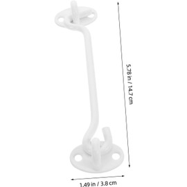 Maven Gifts 2-Piece Set of 6-inch White Sliding Hook Eye Door Latch Hardware, Suitable for barn Door Easy Lock Devices, with Screws, Suitable for Windows and shed Hooks.