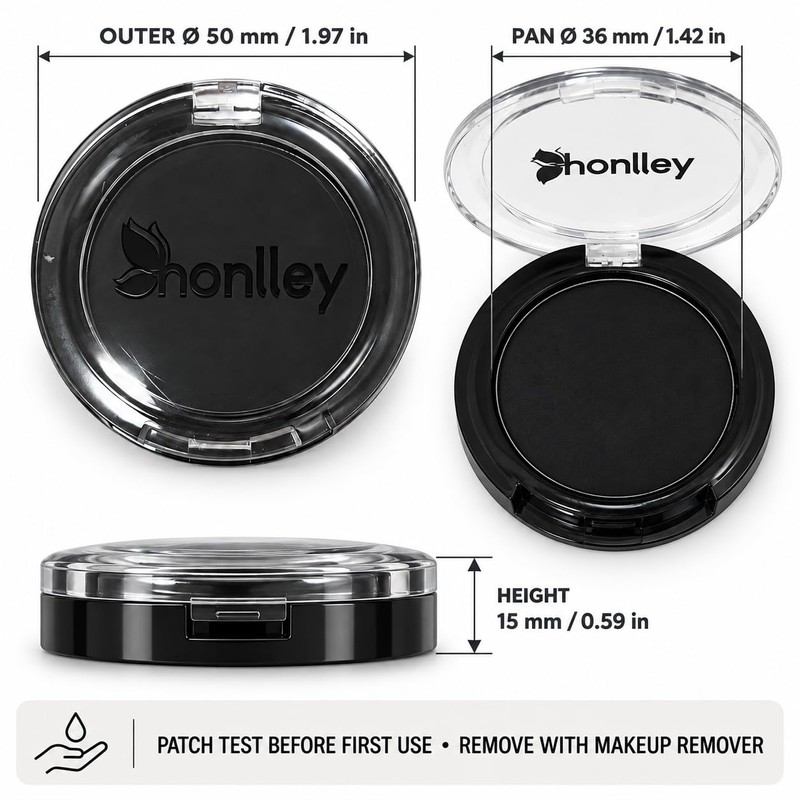 Single Black Eyeshadow Pressed Powder Compact Halloween Makeup