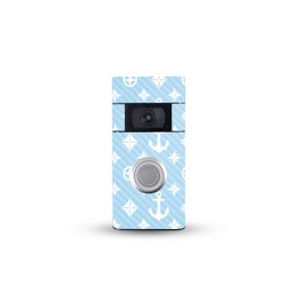 MightySkins Carbon Fiber Skin Compatible with Ring Video Doorbell (2nd Generation) - Baby Blue Designer | Protective, Durable Textured Carbon Fiber Finish | Easy to Apply