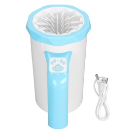Automatic Dog Paw Cleaner Multifunction Powerful Silicone Bristles Rechargeable Portable Pet Paw Cleaner for Large Dogs Whtie Blue