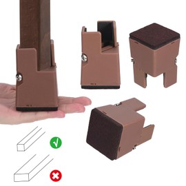 sourcing map 4 Inch Risers with Screw Clamp for Bed Furniture Sofa Tables and Chair, Adjustable Leg Width, Support 20000 lbs, Chair Risers for Right Angle Chair(Black 50mm)