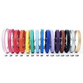 Leather Dog Collar, Pet Collar Set of 15 Puppy Whelping Collars Adjustable Soft Leather Small Dog Identification Collar Puppy ID Collars for Litter Cats Puppy Small Medium Breed Dogs